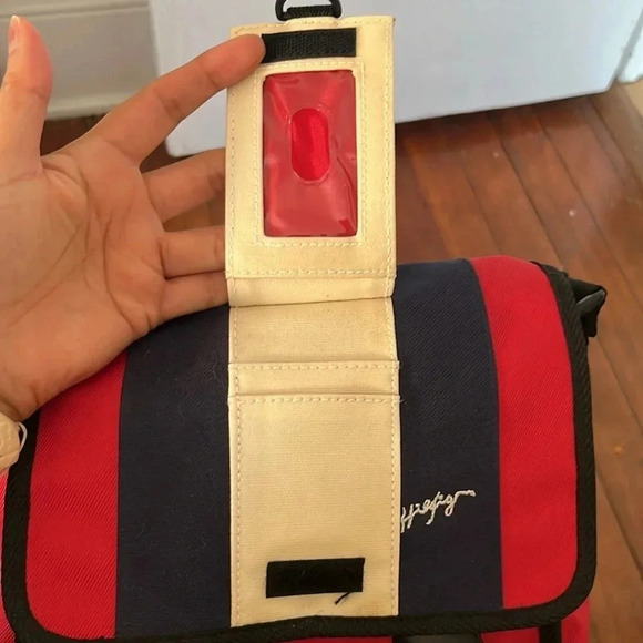 Tommy Hilfiger Vintage 90s Red Blue Mini Messenger Crossbody Bag - Picture 9 of 11